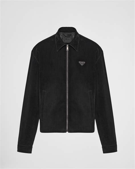 prada black denim jacket|Black Denim Blouson Jacket .